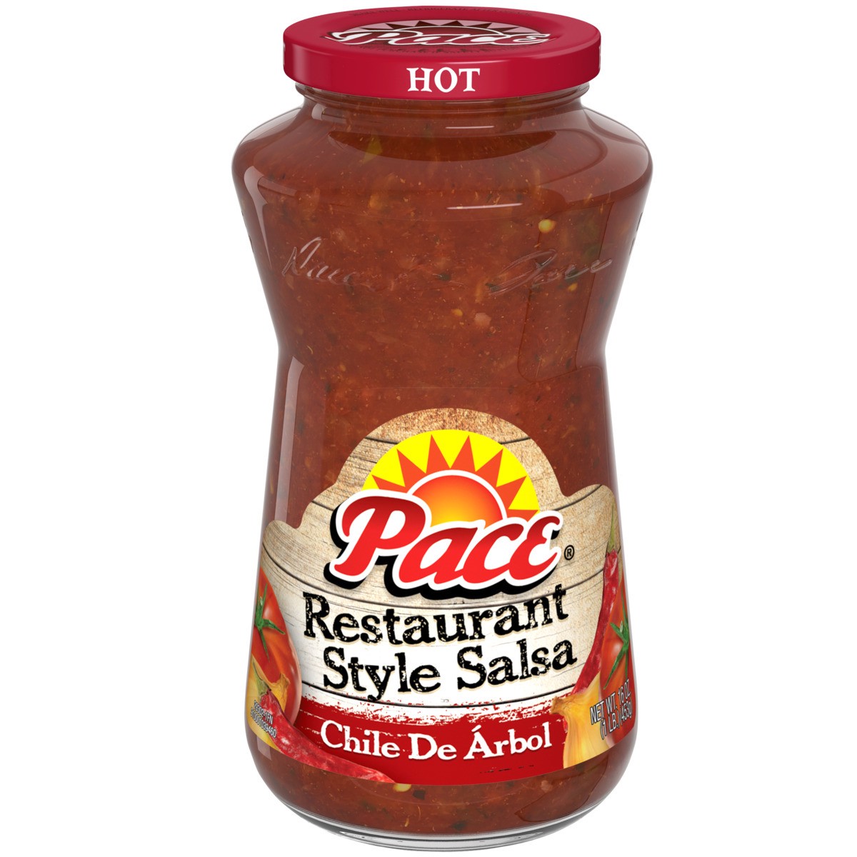 slide 1 of 8, Pace Restaurant Style Chile de Arbol Hot Salsa, 16 oz Jar, 16.000 oz