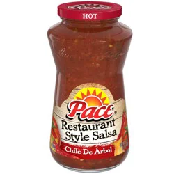 Pace Restaurant Style Chile de Arbol Hot Salsa, 16 oz Jar