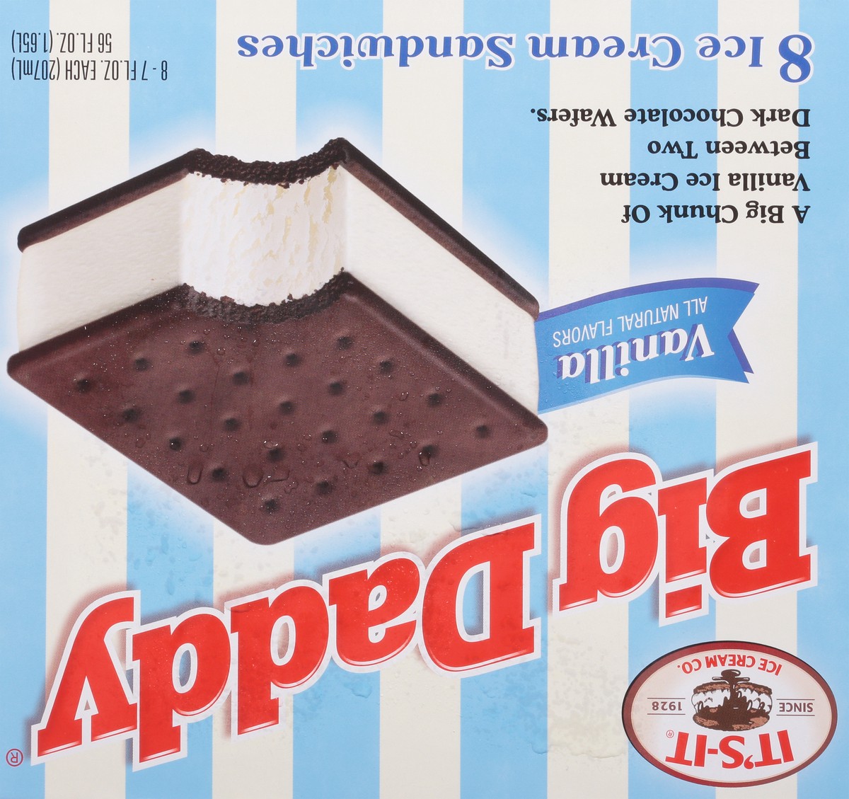 slide 3 of 13, It's-It Big Daddy Vanilla Ice Cream Sandwiches 8 - 7 fl oz Sandwiches, 8 ct