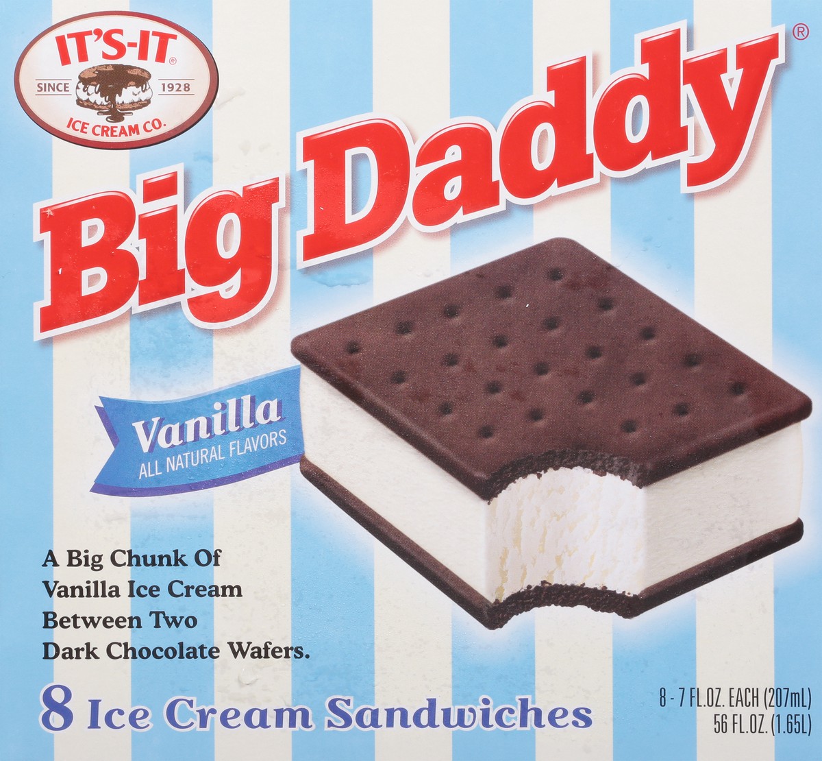 slide 7 of 13, It's-It Big Daddy Vanilla Ice Cream Sandwiches 8 - 7 fl oz Sandwiches, 8 ct