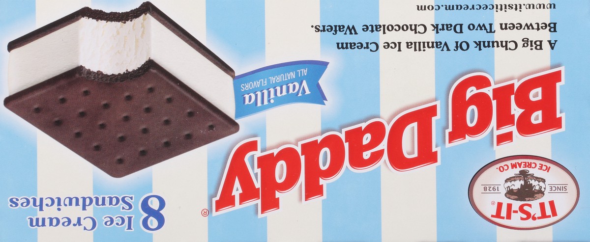 slide 8 of 13, It's-It Big Daddy Vanilla Ice Cream Sandwiches 8 - 7 fl oz Sandwiches, 8 ct