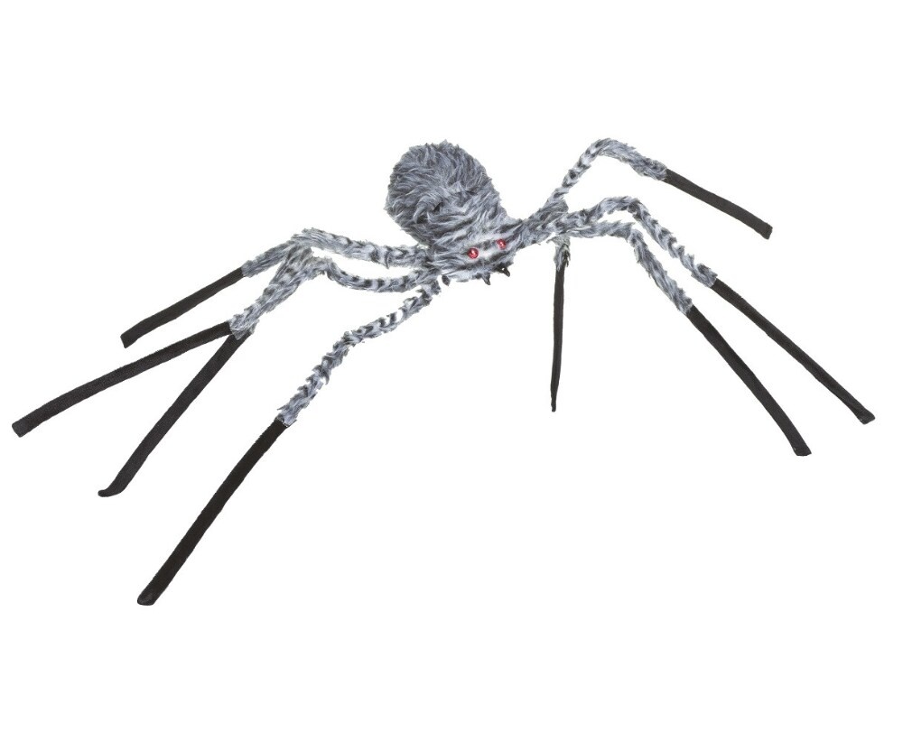 slide 1 of 1, Holiday Home Posable Hairy Spider - Gray, 30 in