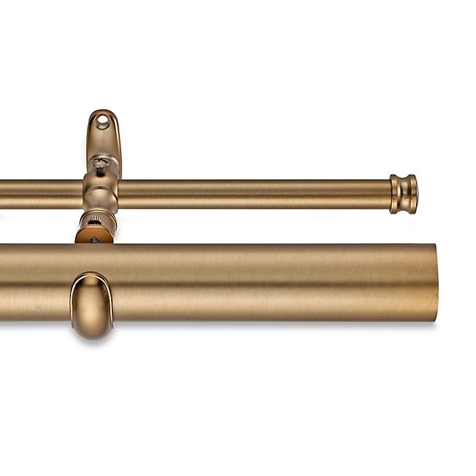 slide 1 of 1, Cambria Estate Double Curtain Rod - Warm Gold, 36 in