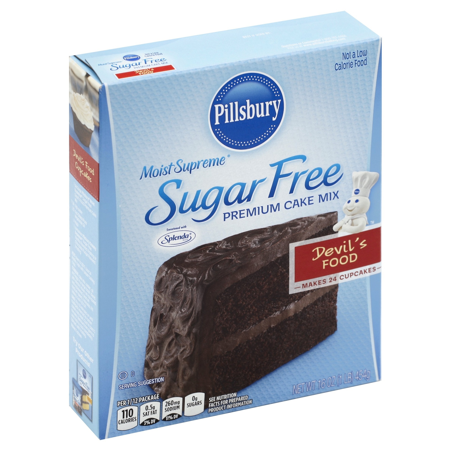 slide 1 of 1, Pillsbury Sugar Free Devil Food Cake, 16 oz