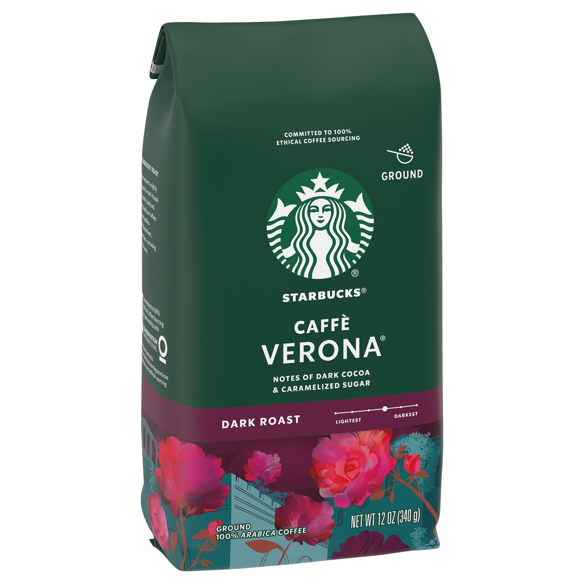 slide 8 of 9, Starbucks Ground Coffee, Dark Roast Coffee, Caffè Verona, 100% Arabica, 1 Bag - 12 oz, 12 oz