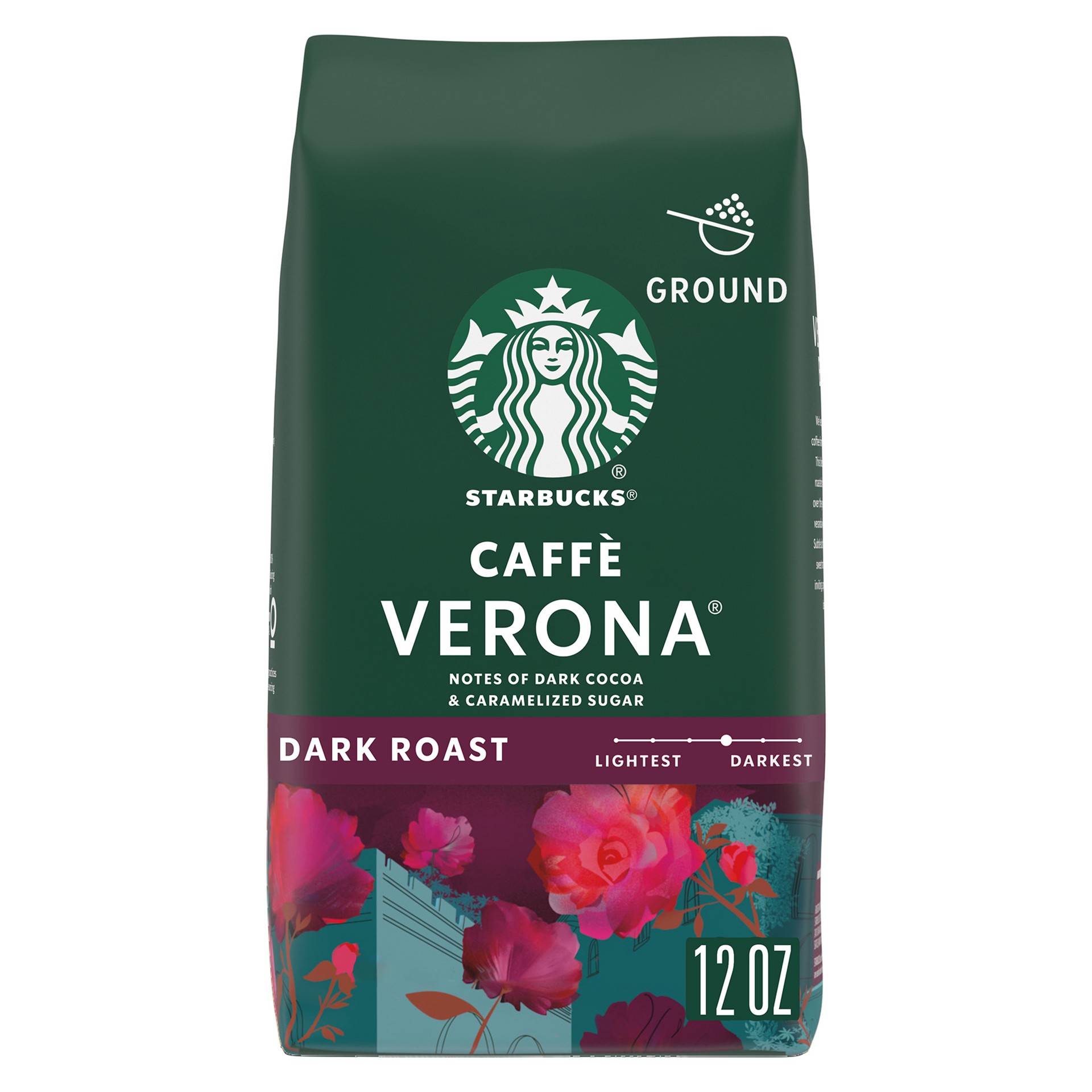 slide 1 of 9, Starbucks Ground Coffee, Dark Roast Coffee, Caffè Verona, 100% Arabica, 1 Bag - 12 oz, 12 oz