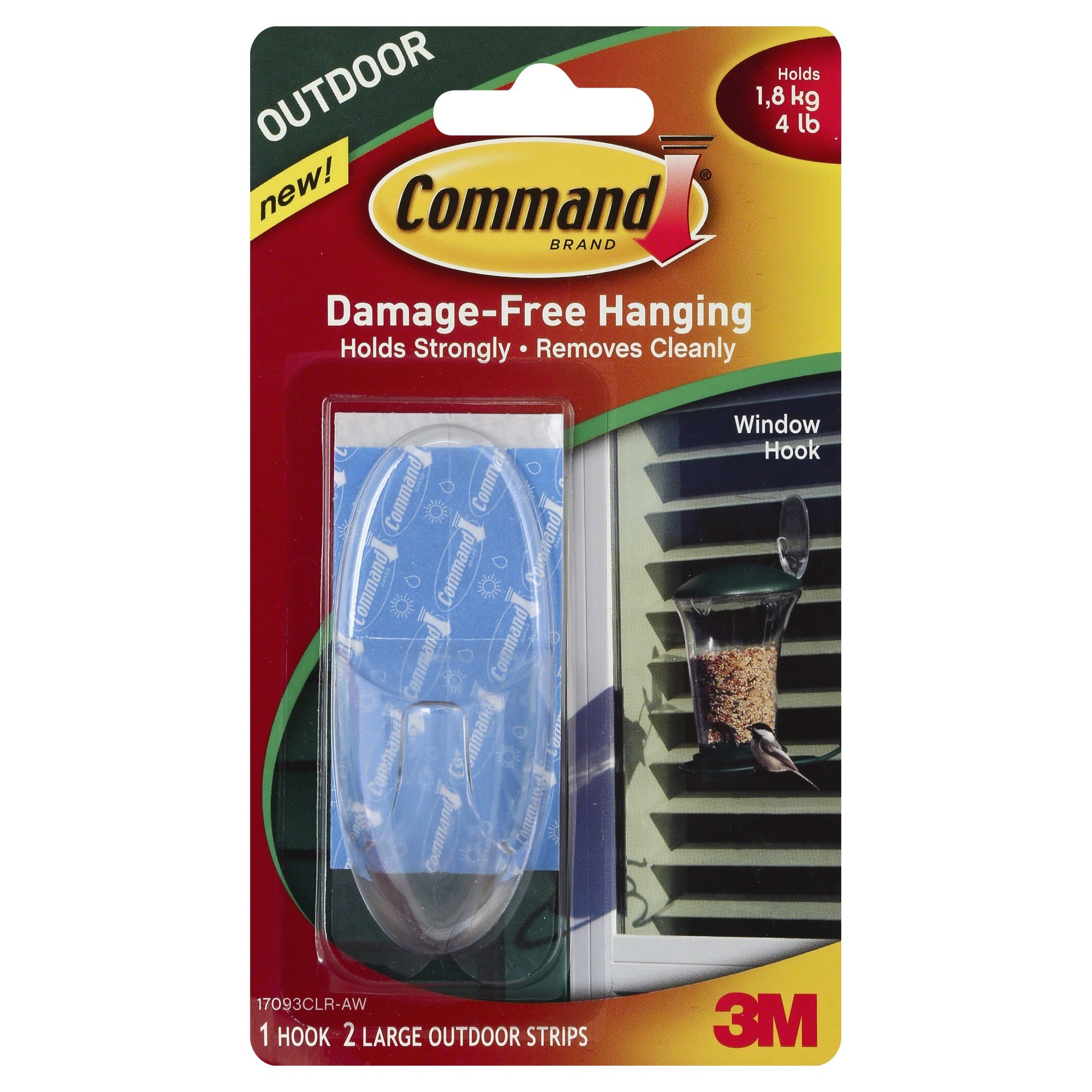 slide 1 of 3, 3M Command Large Clear Window Hook Trim, 1 ct