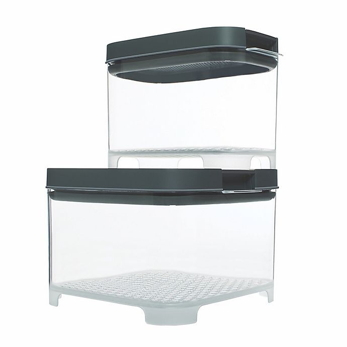 slide 2 of 2, Rubbermaid Freshworks Countertop Small Produce Containers with Lids - Grey/Clear, 4 ct