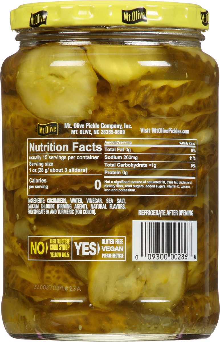 slide 4 of 9, Mt. Olive Kosher Dill Sliders Pickles, 24 fl oz