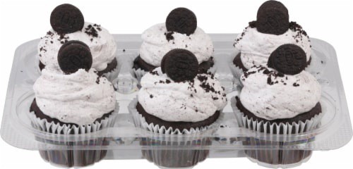 slide 1 of 1, Harris Teeter Fresh Foods Market Cupcakes - Cookies & Cream, 6 ct