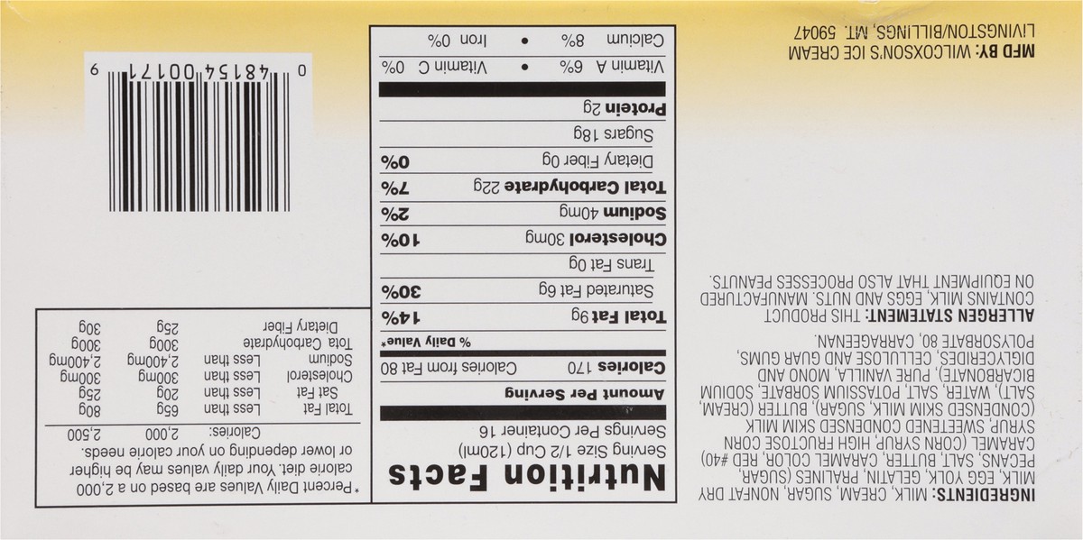 slide 17 of 17, Wilcoxson's Praline Pecan Ice Cream 0.5 gal, 1/2 gal