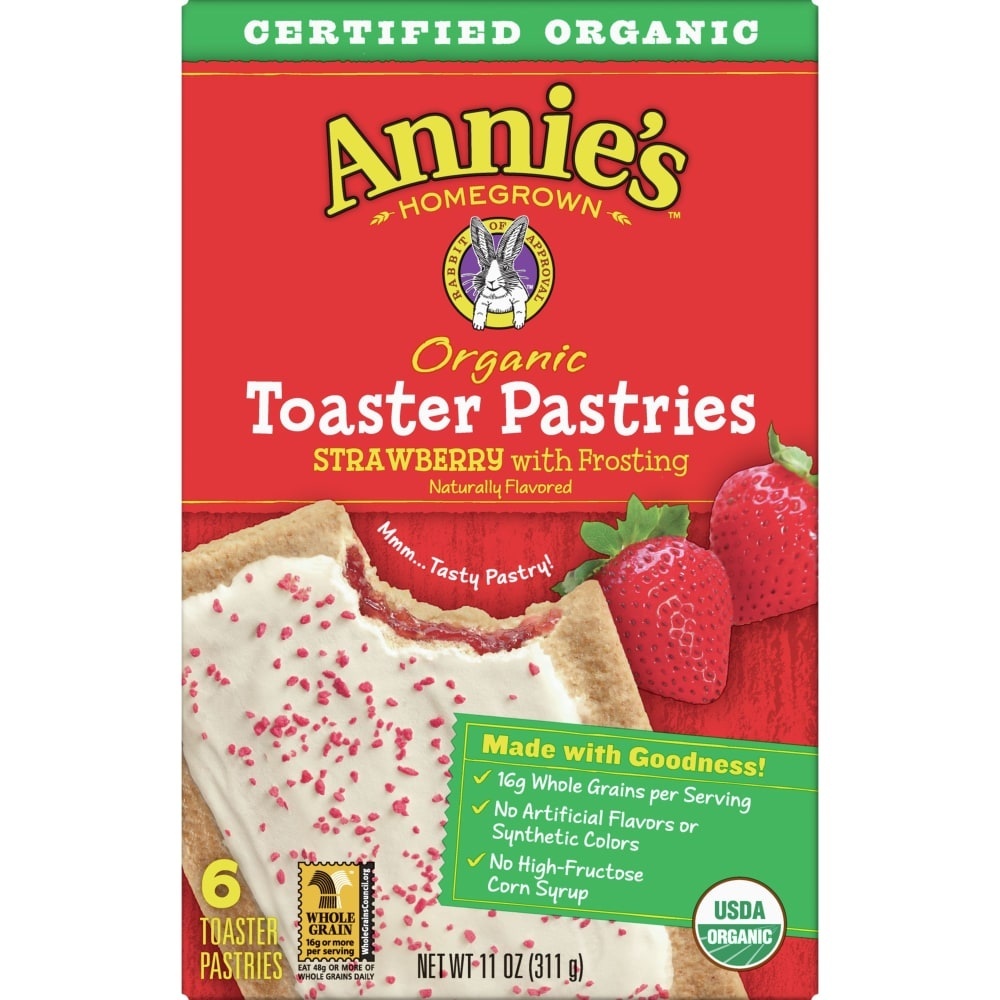 slide 1 of 1, Annie's Homegrown Organic Strawberry Toaster Pastries, 6 ct; 11 oz