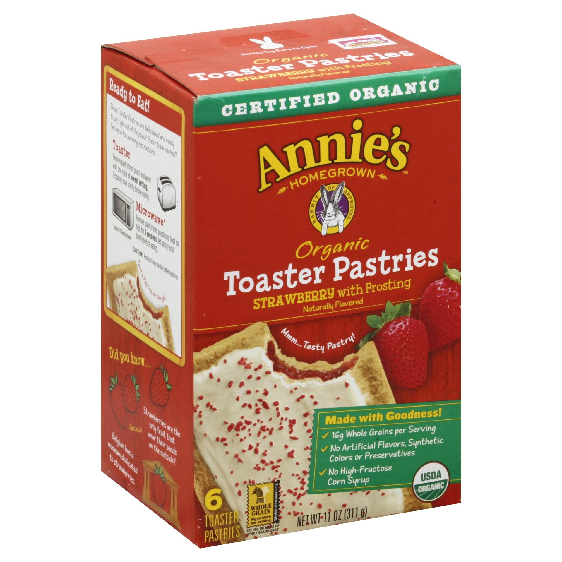 Annie's Homegrown Organic Strawberry Toaster Pastries 6 ct; 11 oz Shipt