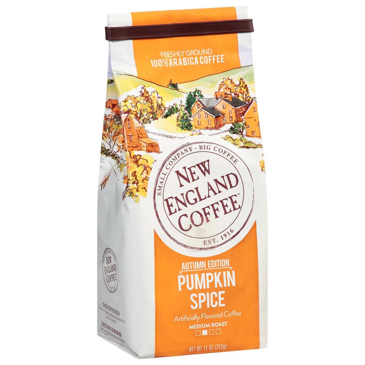 slide 2 of 13, New England Coffee Medium Roast Freshly Ground 100% Arabica Pumpkin Spice Coffee - 11 oz, 11 oz