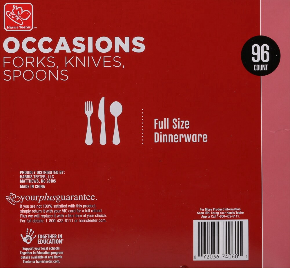 slide 3 of 4, Harris Teeter Occassions Full Size Clear Dinnerware Cutlery Set, 96 ct