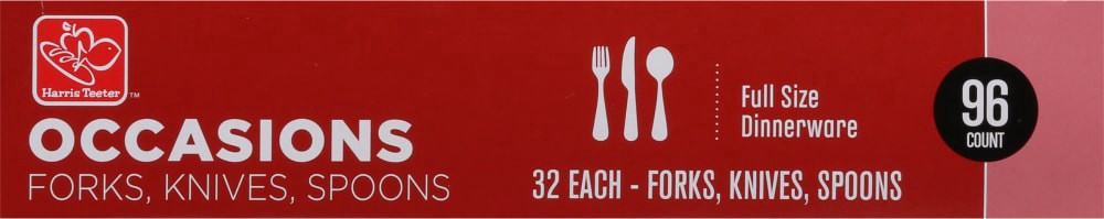 slide 4 of 4, Harris Teeter Occassions Full Size Clear Dinnerware Cutlery Set, 96 ct