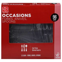 Harris Teeter Occassions Full Size Clear Dinnerware Cutlery Set