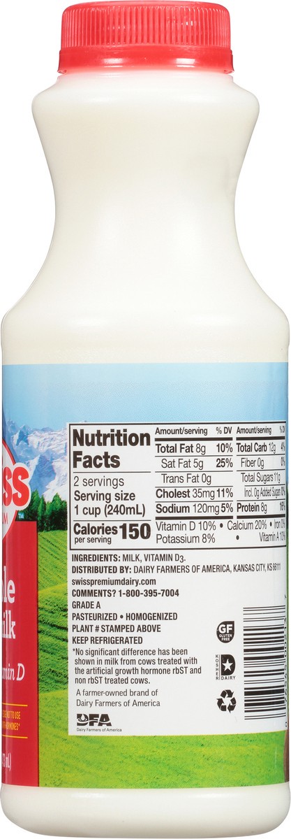 slide 2 of 13, Swiss Premium Whole Milk 1 Pt, 1 pint
