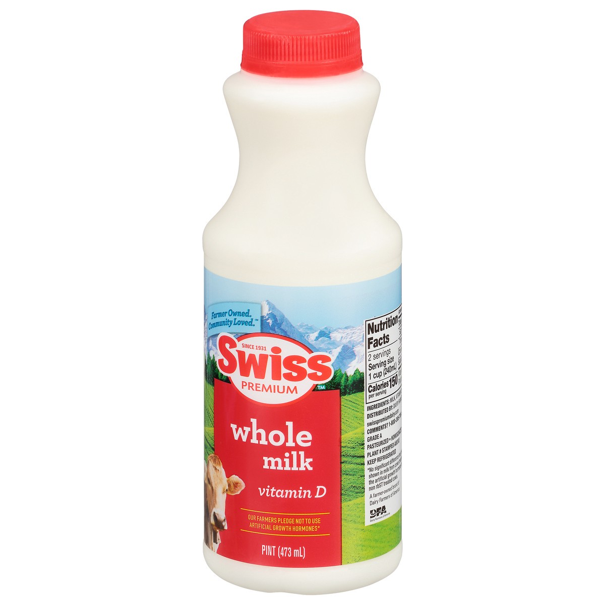 slide 13 of 13, Swiss Premium Whole Milk 1 Pt, 1 pint