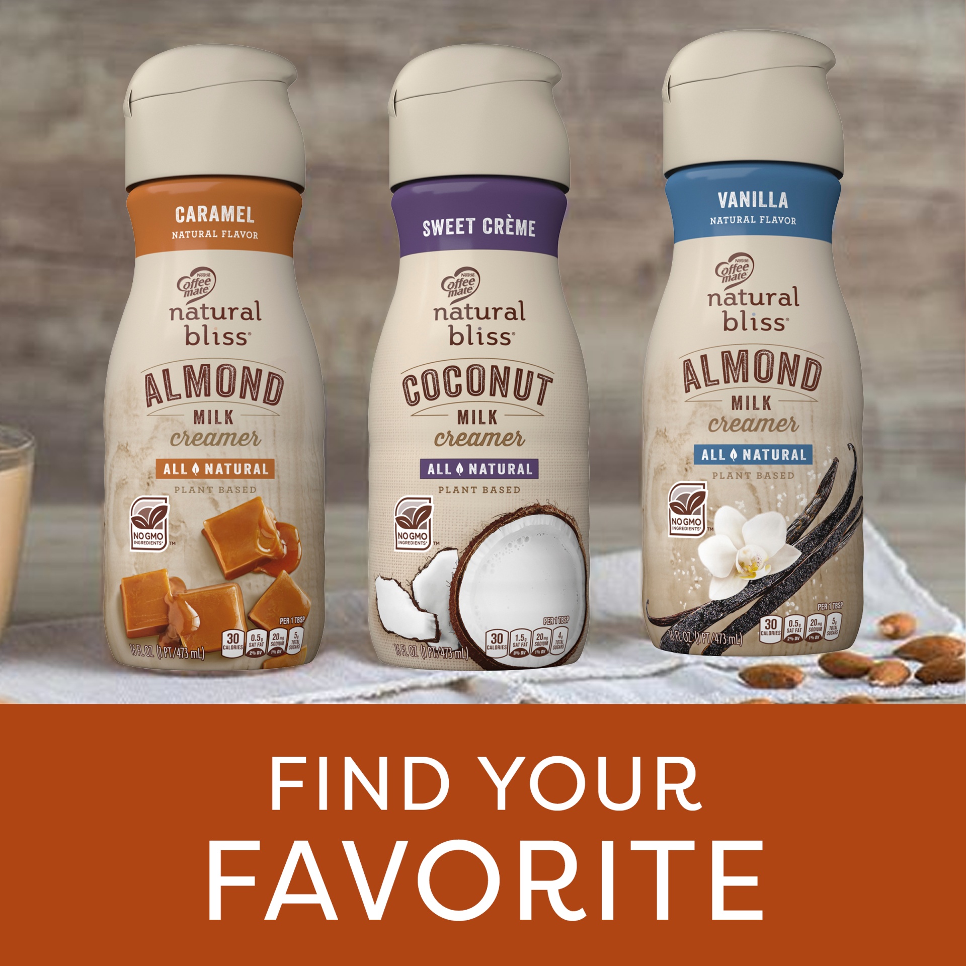 Coffee Mate Natural Bliss Sweet Almond Flavored Oat and Almond Milk