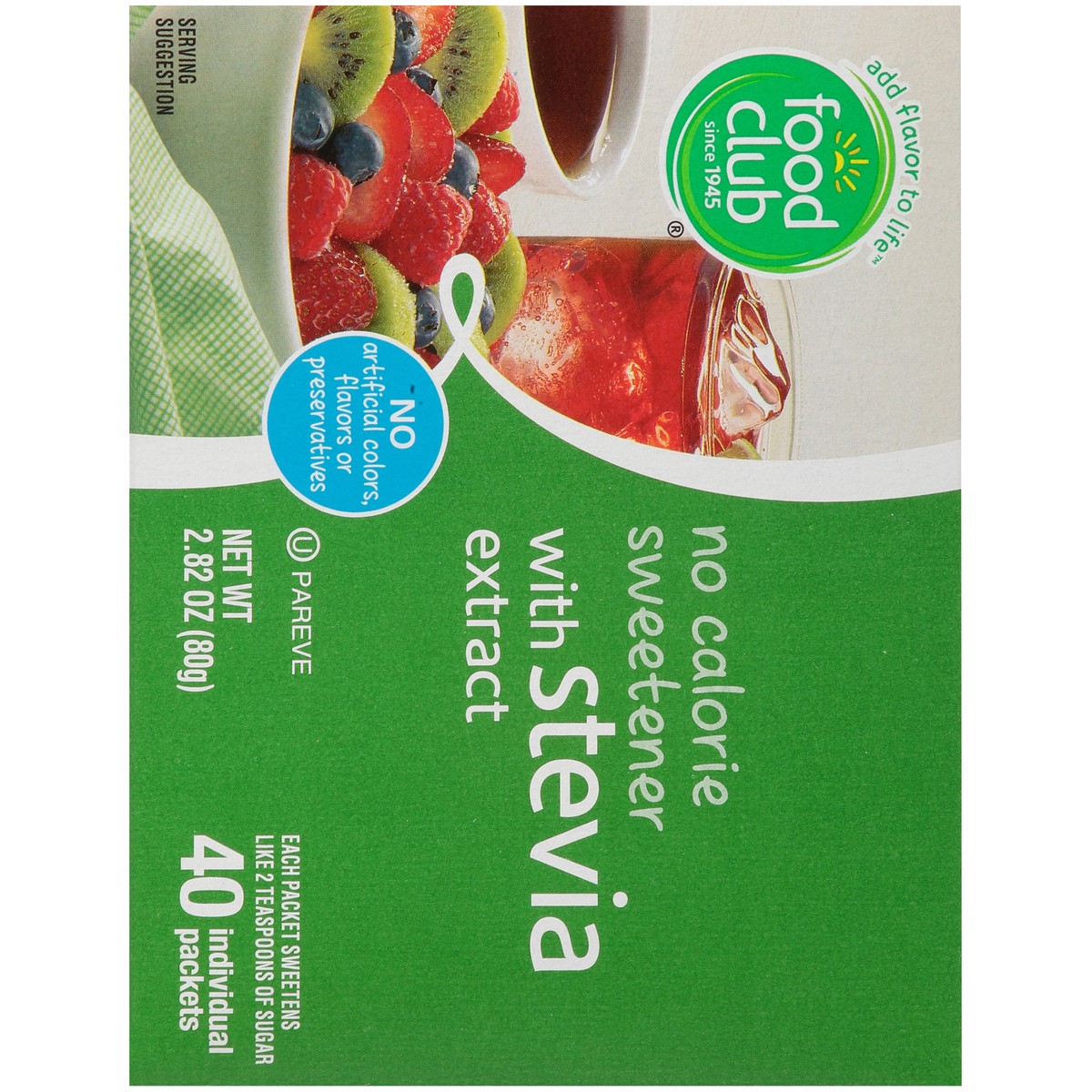 slide 3 of 9, Food Club Stevia Packets, 40 ct