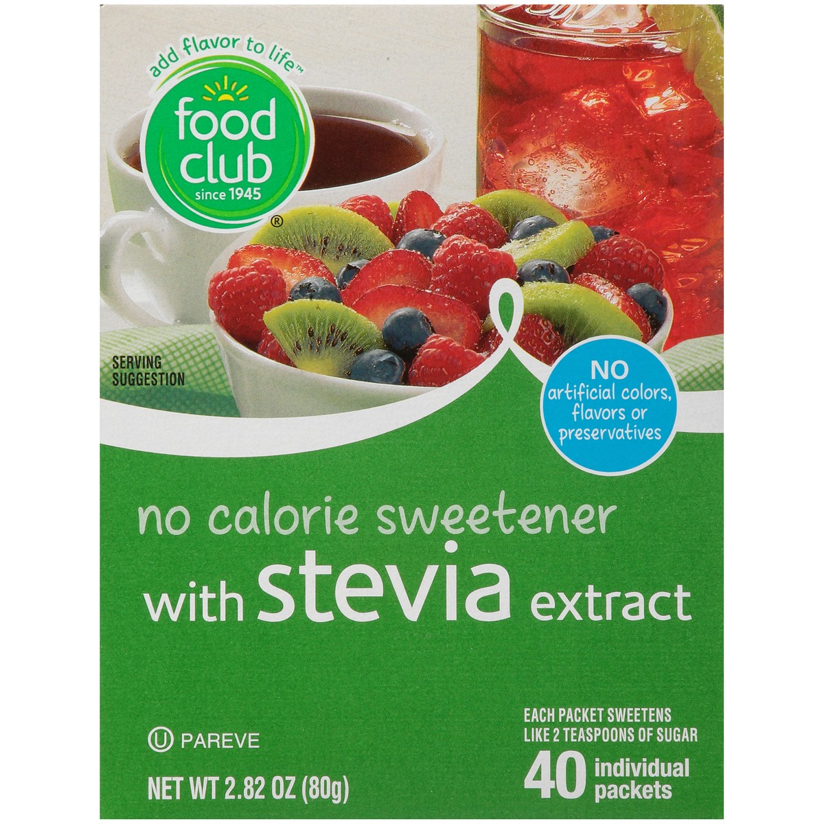 slide 9 of 9, Food Club Stevia Packets, 40 ct
