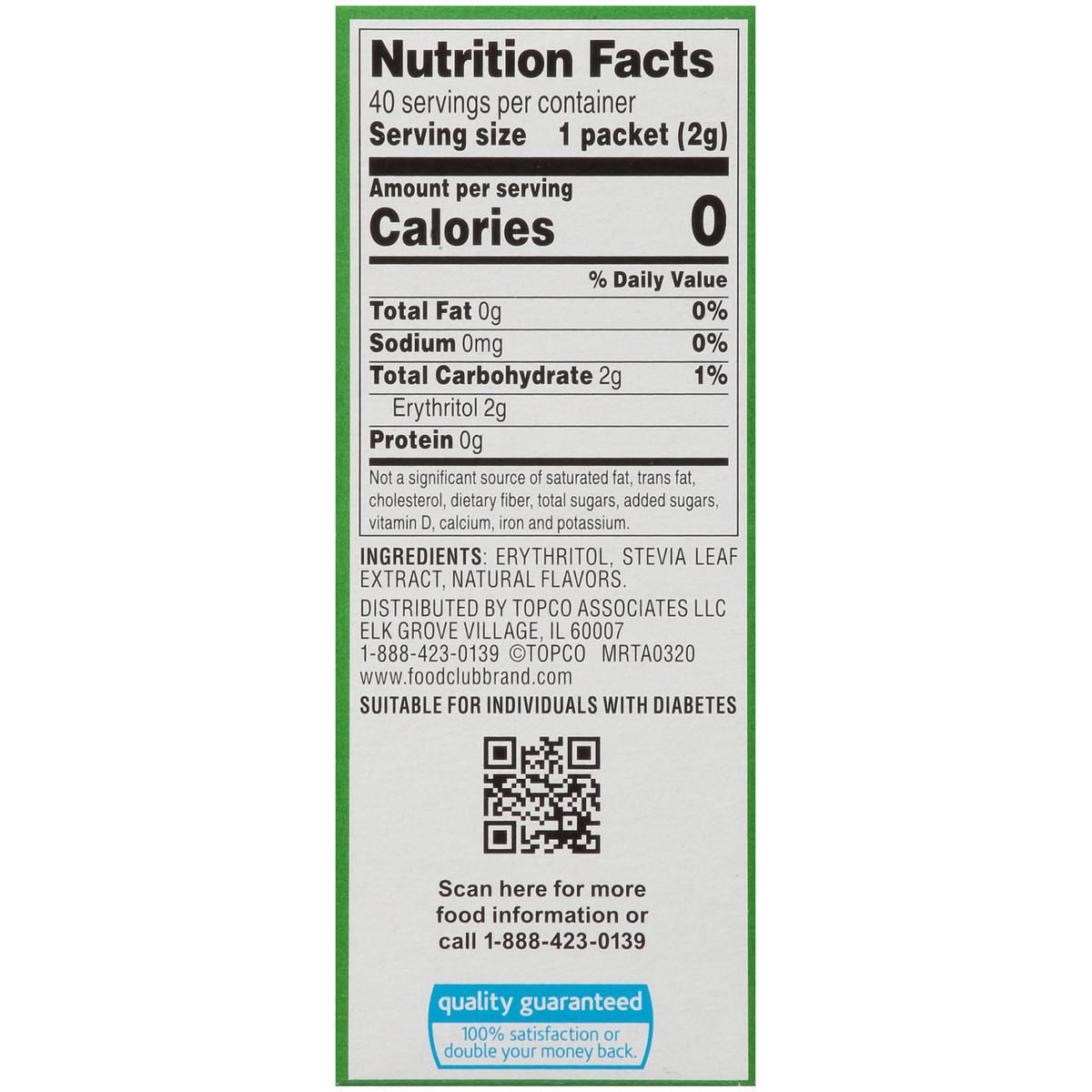 slide 8 of 9, Food Club Stevia Packets, 40 ct