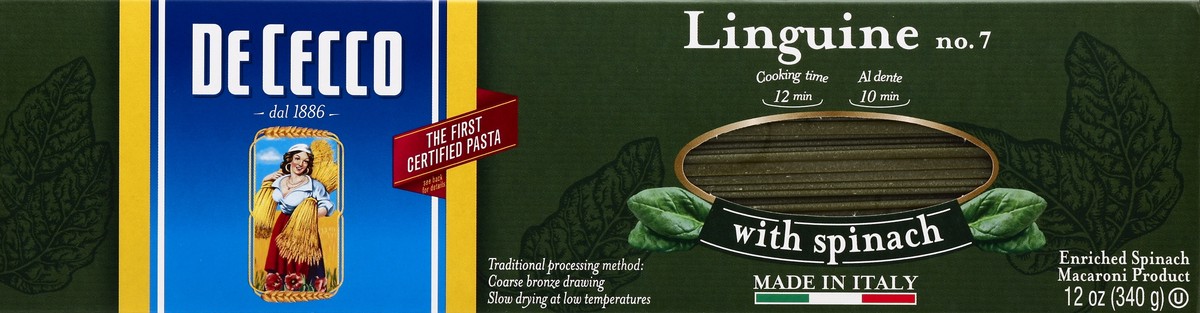 slide 4 of 4, De Cecco No. 7 Spinach Linguine 12 oz, 12 oz