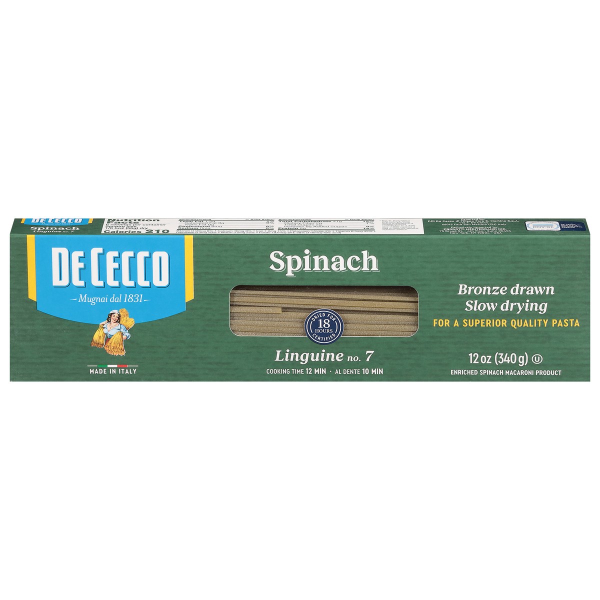 slide 1 of 4, De Cecco No. 7 Spinach Linguine 12 oz, 12 oz