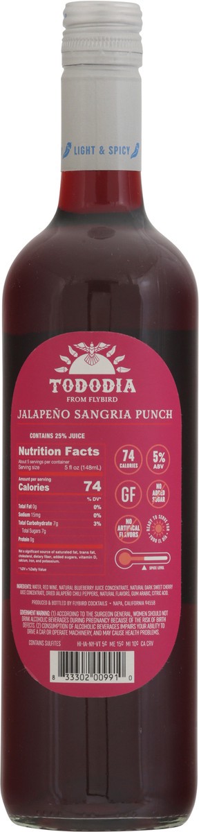 slide 10 of 13, Tododia Jalapeno Sangria Punch, 25.36 oz