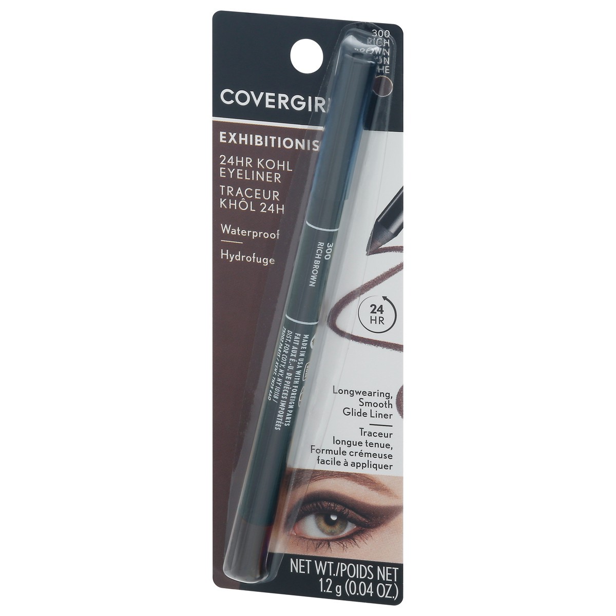slide 2 of 9, Covergirl Exhibitionist Rich Brown 300 24Hr Kohl Eyeliner 0.04 oz, 0.04 oz