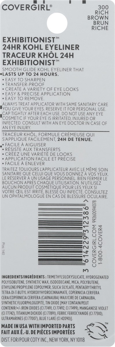 slide 6 of 9, Covergirl Exhibitionist Rich Brown 300 24Hr Kohl Eyeliner 0.04 oz, 0.04 oz