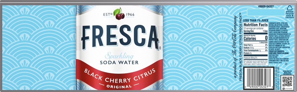 slide 7 of 10, Fresca Fridge Pack Original Sparkling Black Cherry Citrus Soda Water 12 ea, 12 ct; 12 fl oz