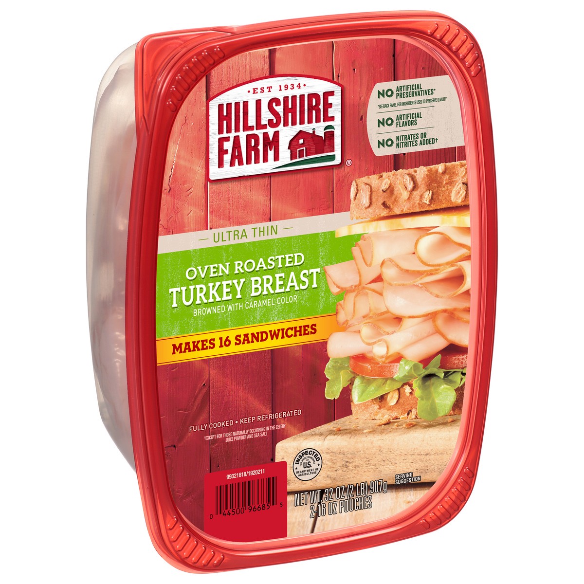 slide 5 of 5, Hillshire Farm Ultra Thin Sliced Oven Roasted Turkey Breast Sandwich Meat, 32 oz, 907.18 g