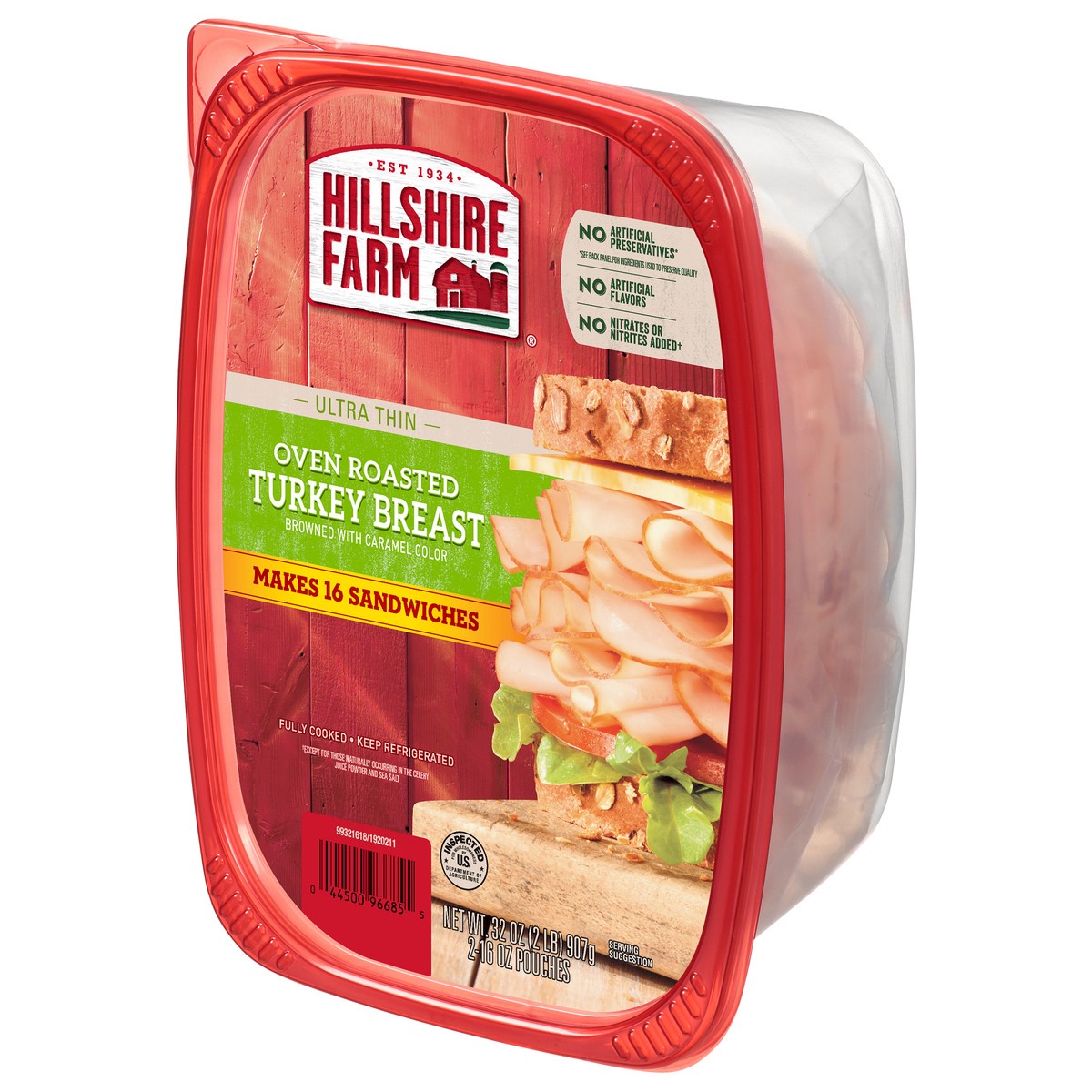 slide 2 of 5, Hillshire Farm Ultra Thin Sliced Oven Roasted Turkey Breast Sandwich Meat, 32 oz, 907.18 g