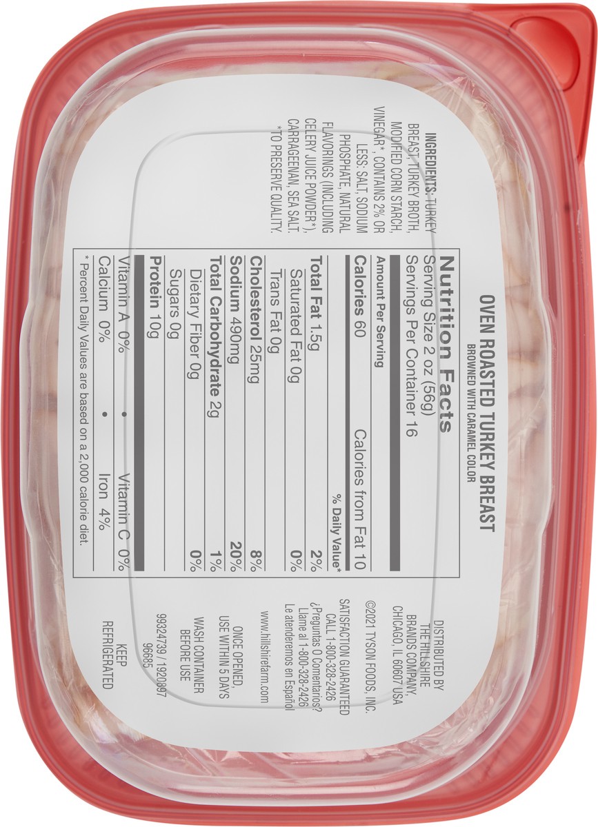 slide 3 of 5, Hillshire Farm Ultra Thin Sliced Oven Roasted Turkey Breast Sandwich Meat, 32 oz, 907.18 g