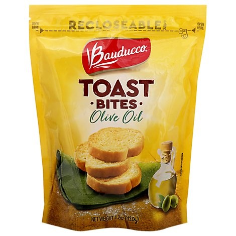 slide 1 of 1, Bauducco Toast Bites Olive Oil, 4.2 oz