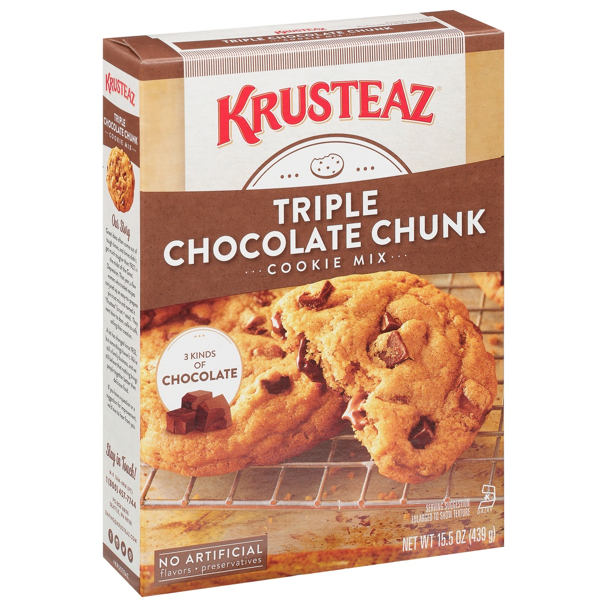 slide 2 of 11, Krusteaz Triple Chocolate Chunk Cookie Mix, 15.5 oz