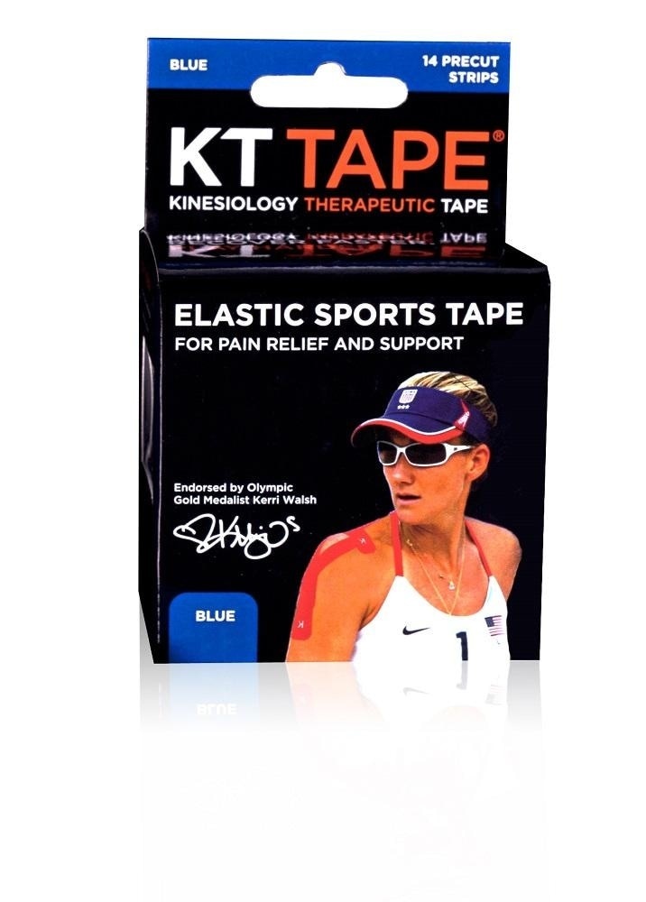 slide 1 of 1, KT Tape Sports Tape, Elastic, Blue, Original, Precut Strips, 14 ct