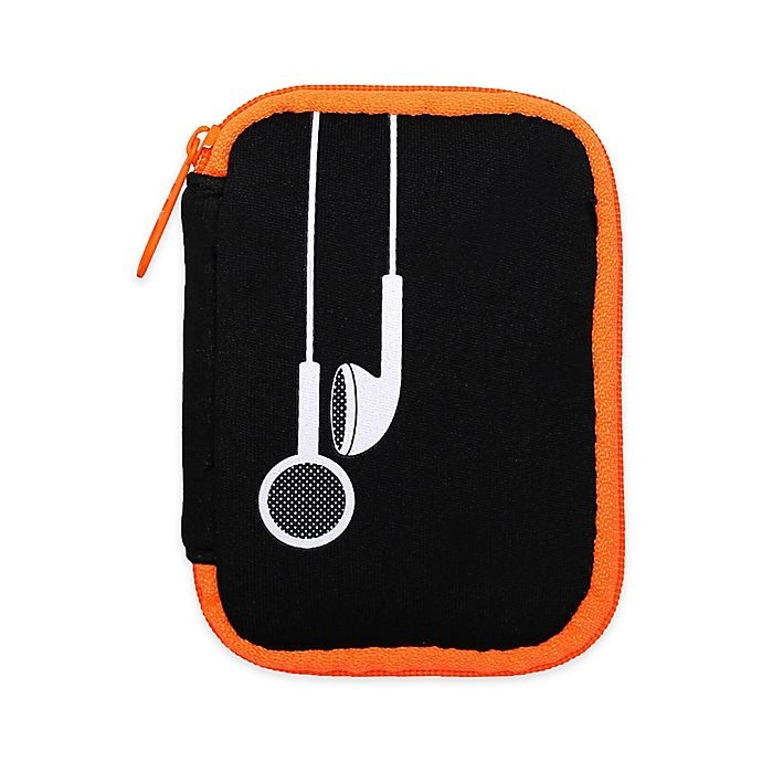 slide 1 of 5, MYTAGALONGS Plug-In Earbud Case - Black/Orange, 1 ct