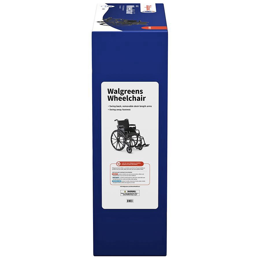 slide 4 of 4, Walgreens Adult Wheelchair, 18'' Seat Width, Supports up to 300 lbs., 1 ct