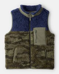 Carter&#x27;s Carters Boys Camo Sherpa Sleeveless Vest Green/Blue 4