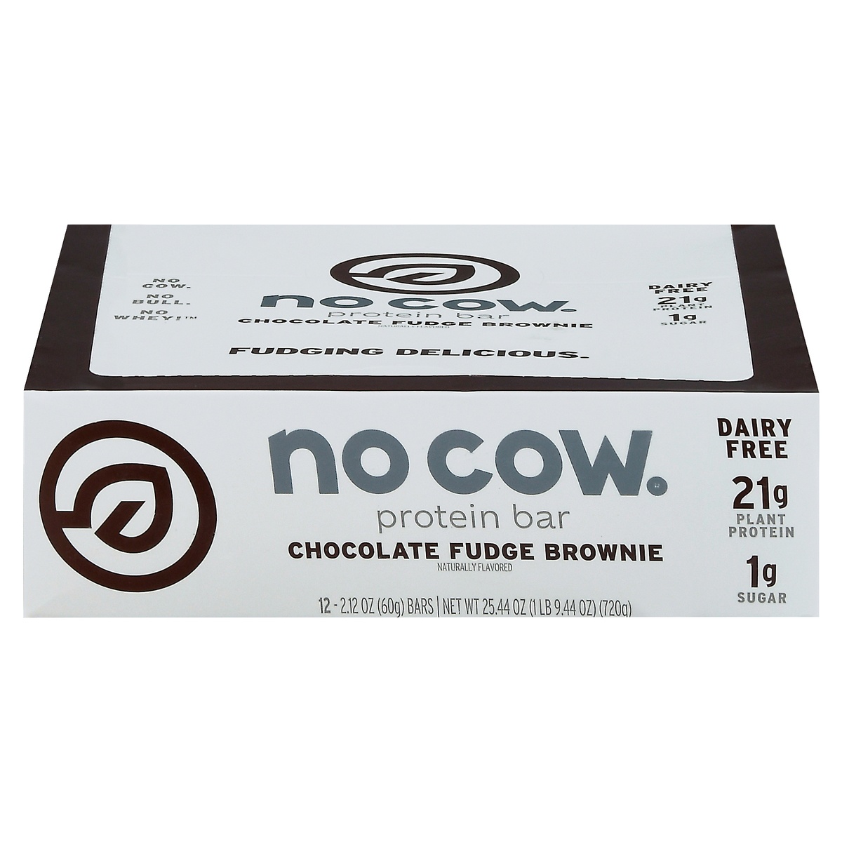 slide 1 of 1, No Cow Protein Bar - Chocolate Fudge Brownie, 12 ct