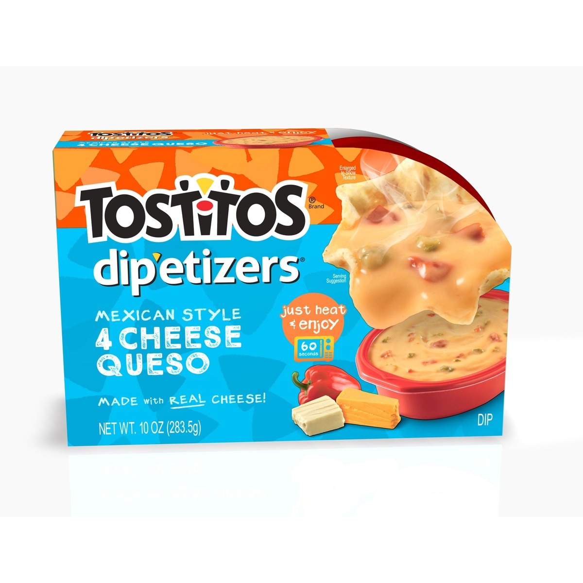 slide 1 of 9, Tostitos Dip-etizers Four Cheese Queso, 10 oz