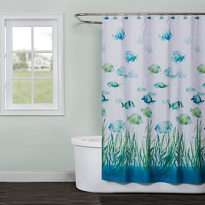 slide 1 of 2, Saturday Knight Atlantis Shower Curtain, 1 ct