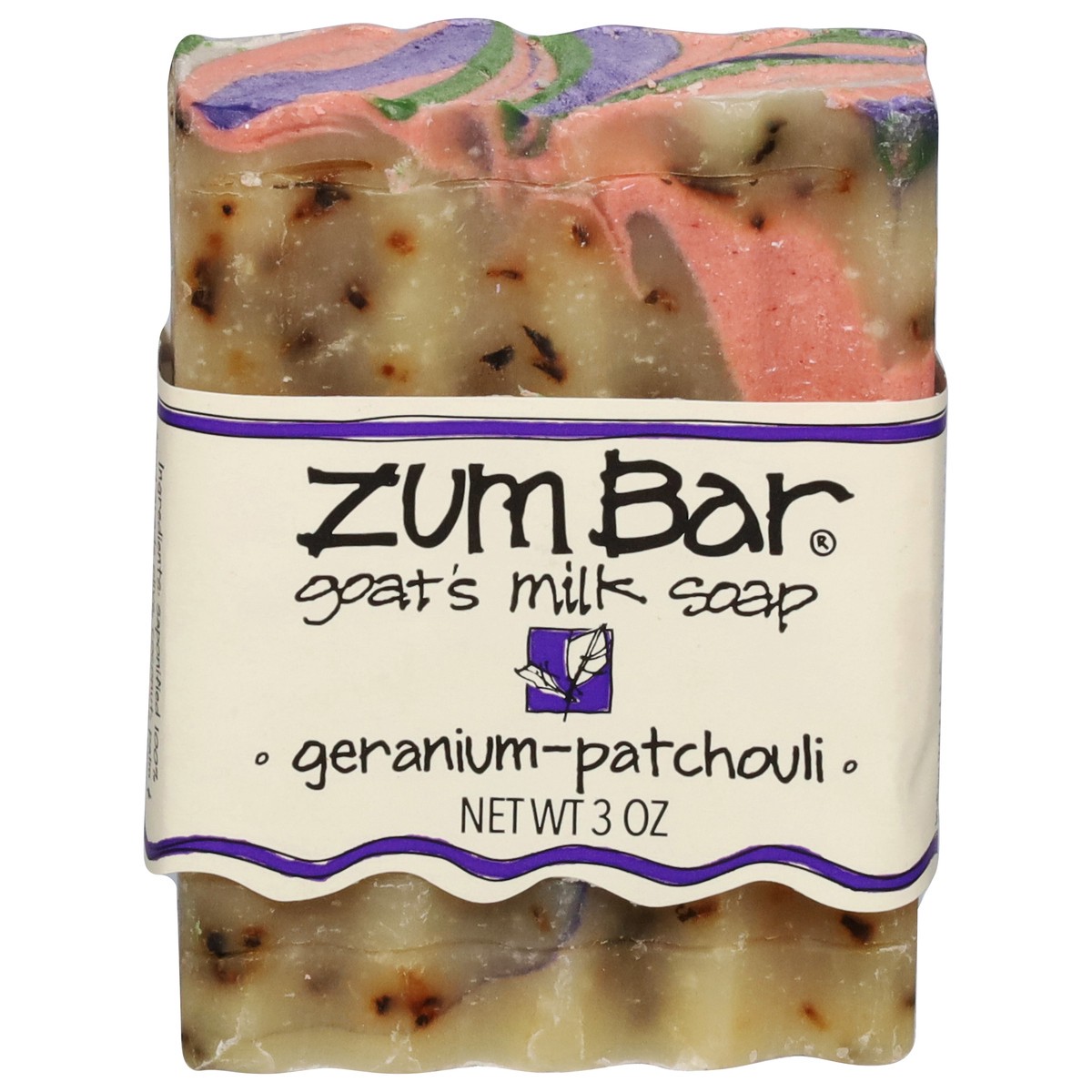 slide 1 of 4, Zum Geranium Patchouli Bar Soap, 3 oz