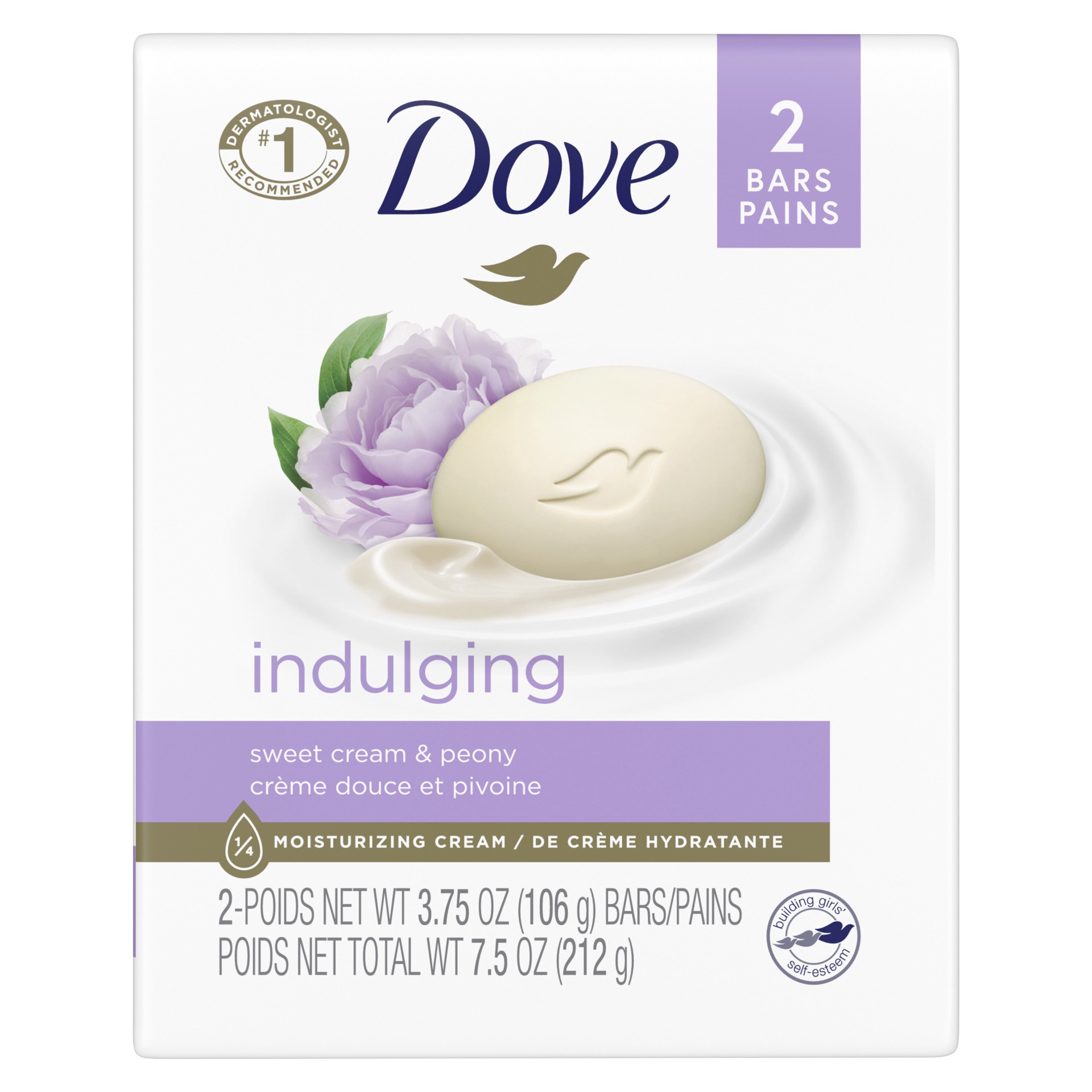 slide 1 of 6, Dove Beauty Bar Gentle Skin Cleanser Indulging Sweet Cream, 3.75 oz, 2 Bars, 2 ct; 4 oz