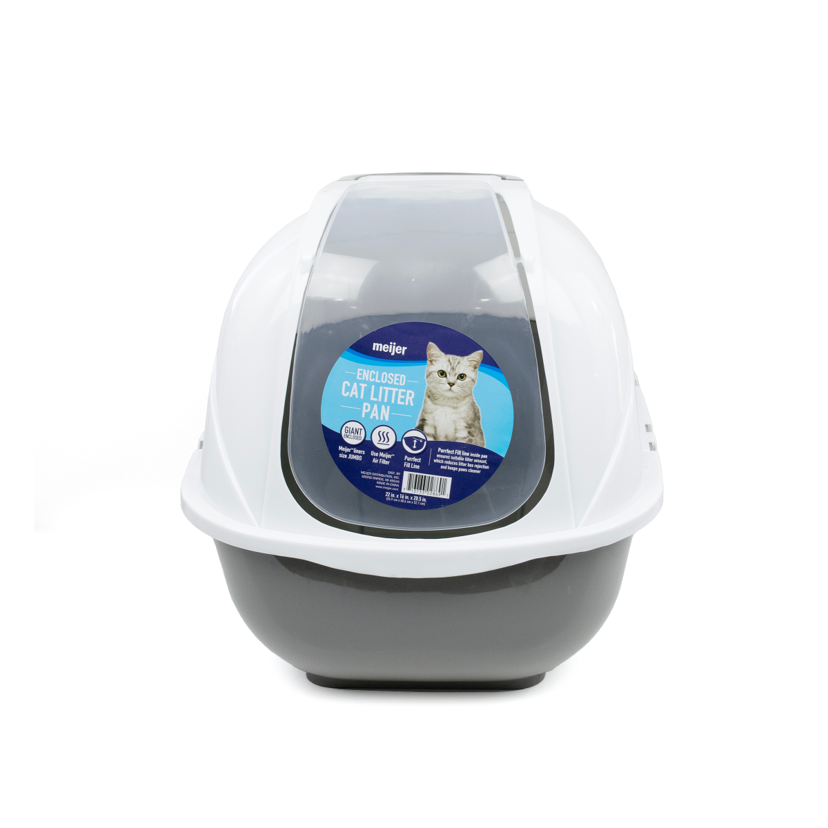slide 1 of 9, Meijer Enclosed Cat Litter Pan, 1 ct