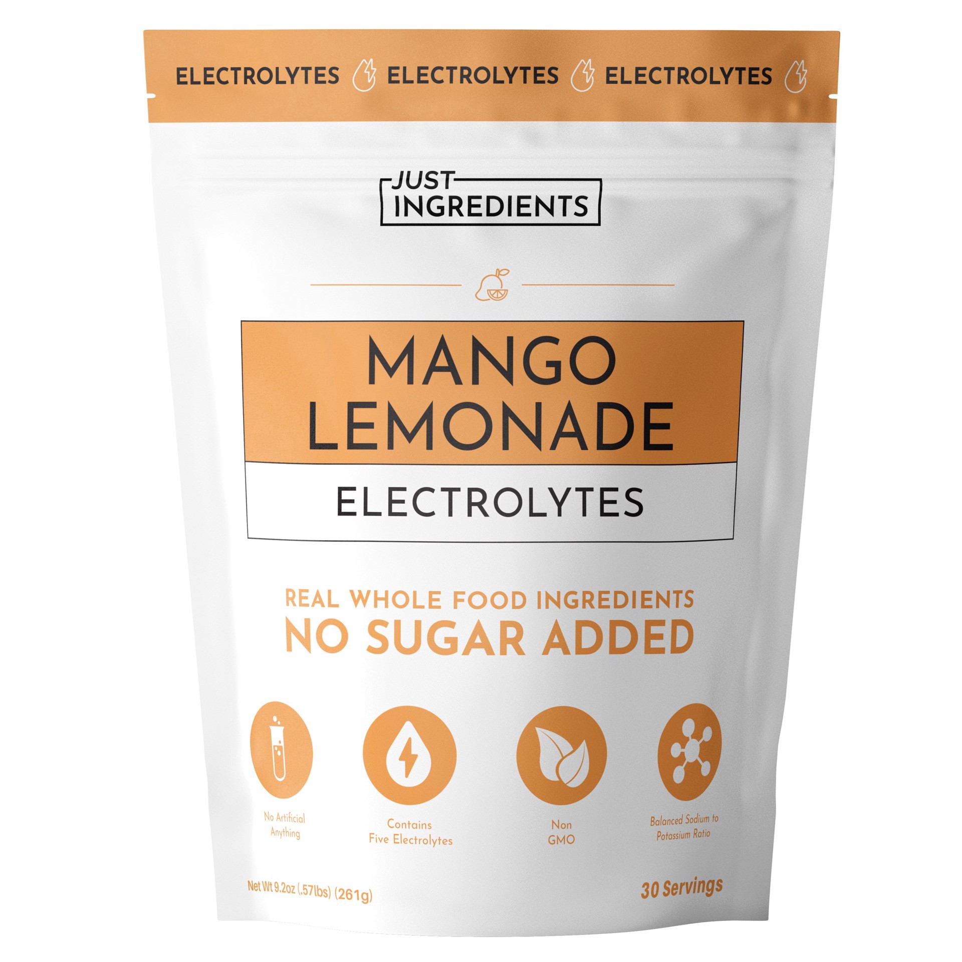 slide 1 of 1, Just Ingredients Mango Lemonade Electrolytes, 9.2 oz