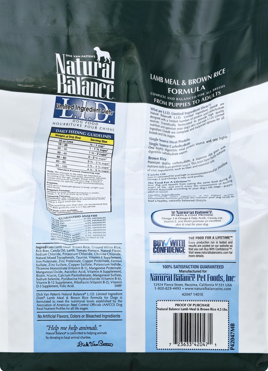 slide 5 of 6, Natural Balance Dog Food 4.5 lb, 4.5 lb